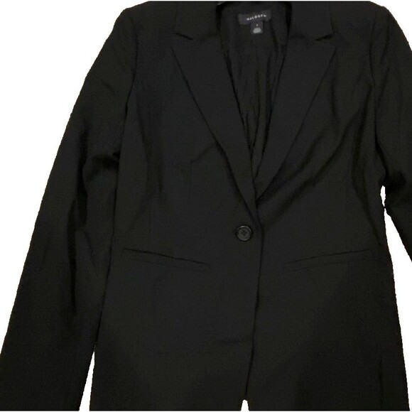 Halogen Stretch One Button Blazer Women's Size 4 Black Career Wear - Picture 4 of 6